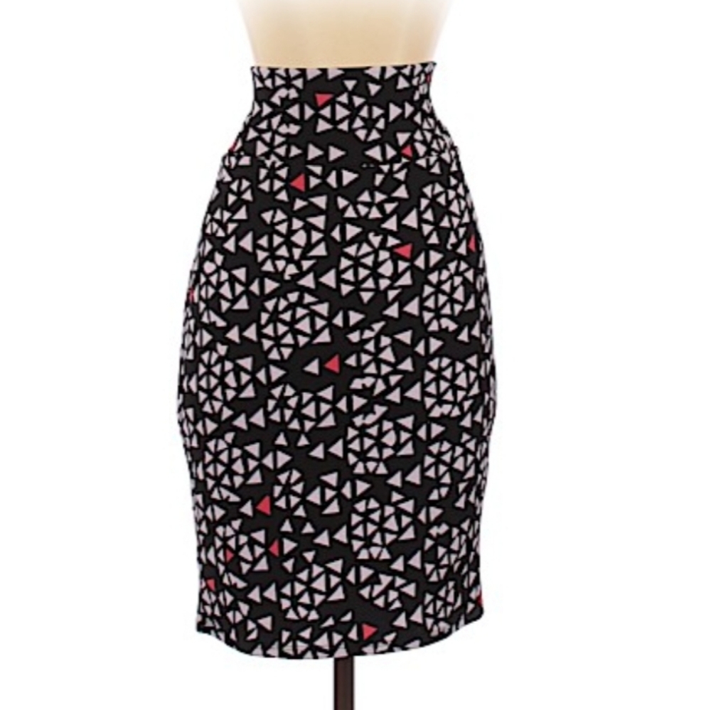 LuLaRoe Cassie Geometric Triangles Pencil Skirt L 14 / 16